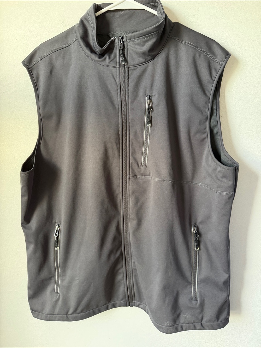 Men's Gray Softshell Zip Vest - Streamlined Layer XL